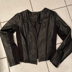 COPY - Vegan Leather Dressy Jacket with Stretch Side Panels